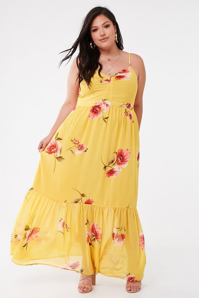 Plus-Size Floral Print Maxi Dress