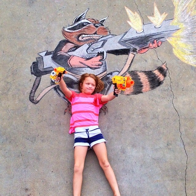 Guardians of the Galaxy Chalk Drawing