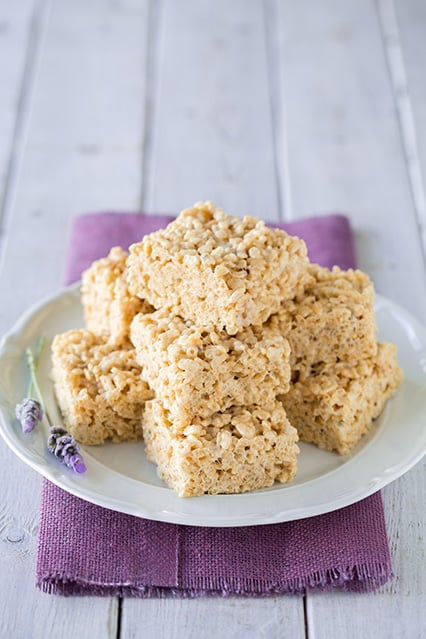 Lavender Vanilla Bean Rice Krispies Treats