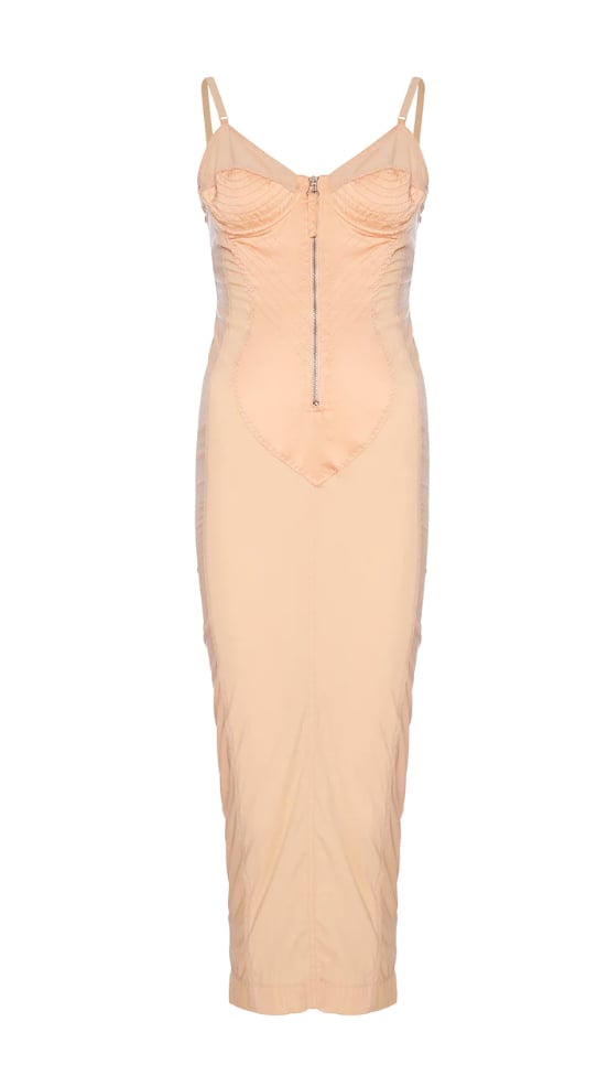Rent it at Annie's Ibiza. 1990s Jean-Paul Gaultier Iconic "Cone Bust" Blush Peach Corset Dress (£100)