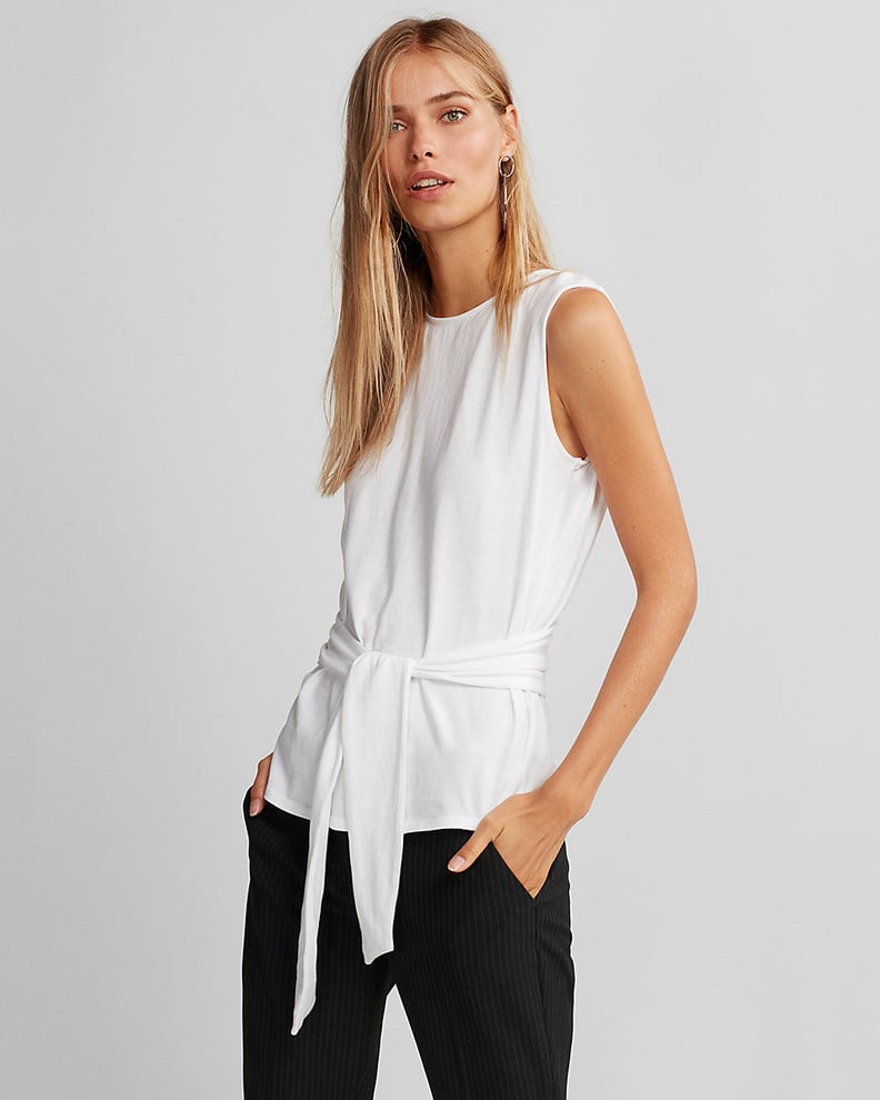 Express Tie-Front Cotton Tank
