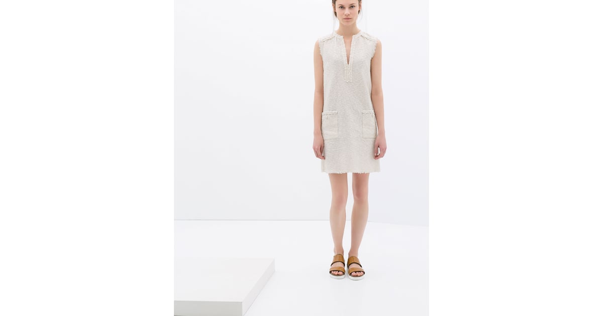 Zara white sleeveless boucle dress (100) Best Pieces at Zara April