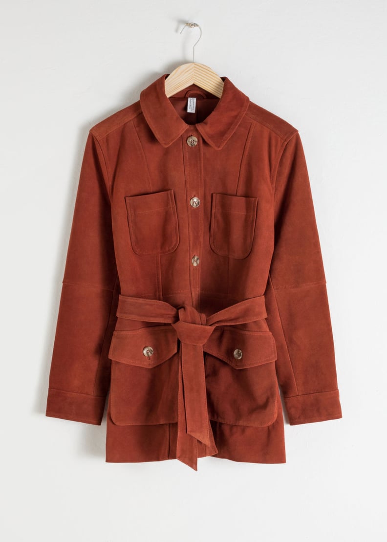 & Other Stories Belted Suede Workwear Jacket