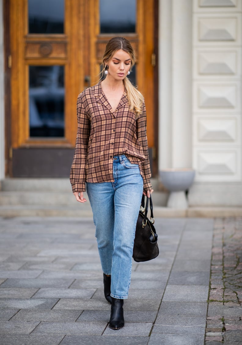Half Tucked Plaid Over Jeans and Boots