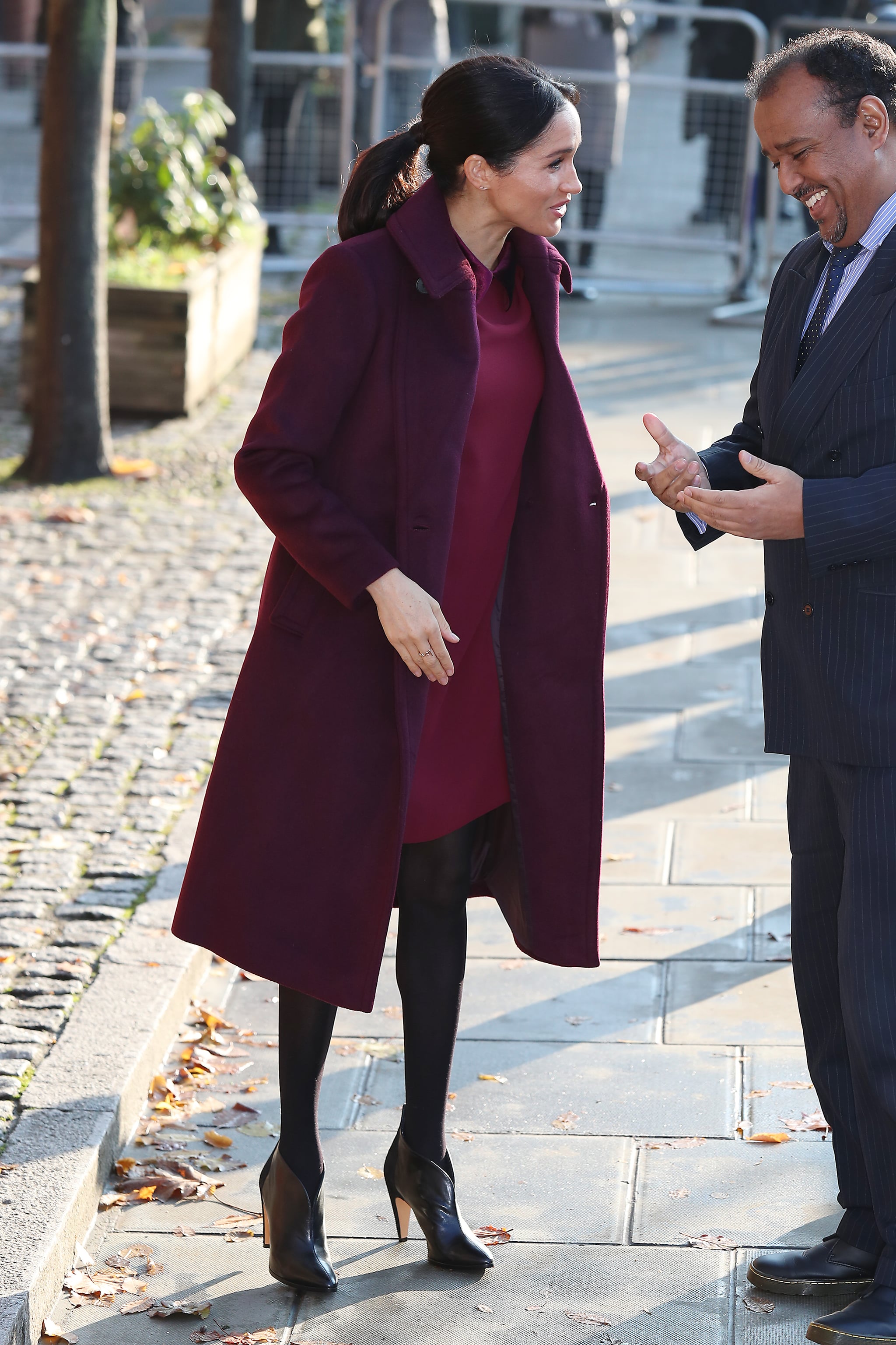 burgundy dress coat