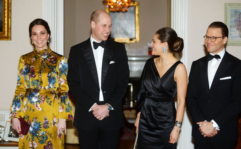 Kate Middleton, Prince William, Crown Princess Victoria, and Prince Daniel at a Reception Dinner