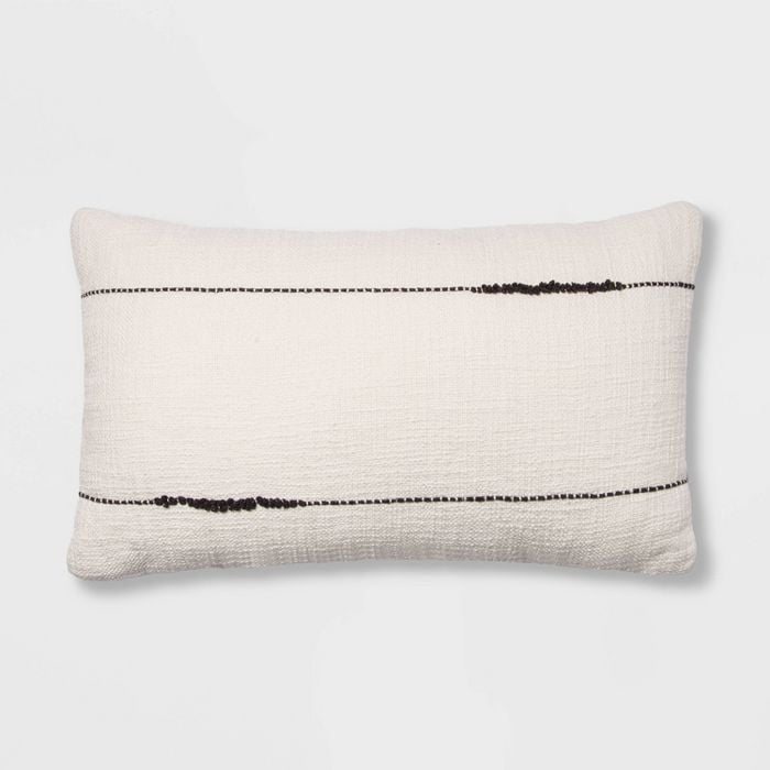 Pretty Pillow: Project 62 Embroidered Thin Line Lumbar Throw Pillow