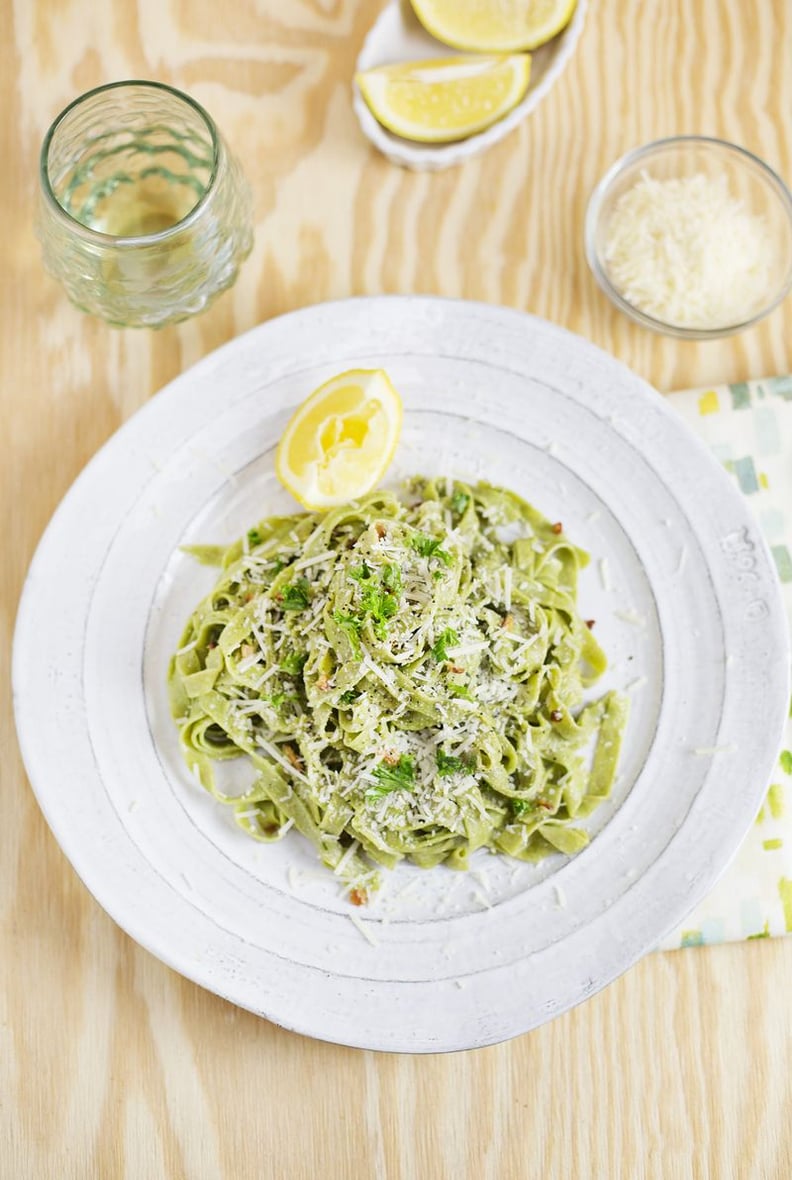 Kale Pasta With Parmesan Garlic Sauce