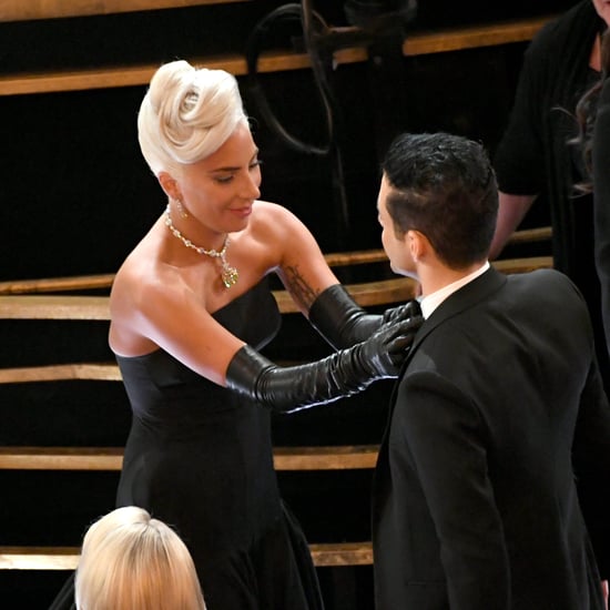 Lady Gaga Fixing Rami Malek's Bow Tie at the 2019 Oscars