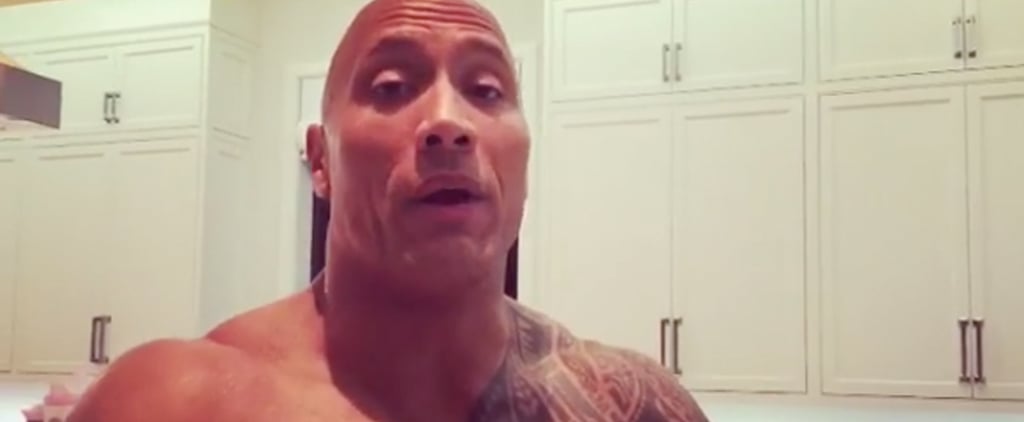 The Rock's Instagram Post of Baby and Dog