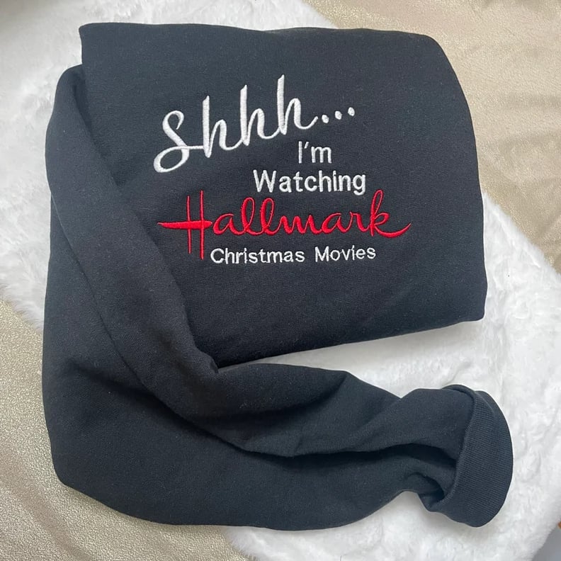 Hallmark Christmas Movies Embroidered Sweatshirt