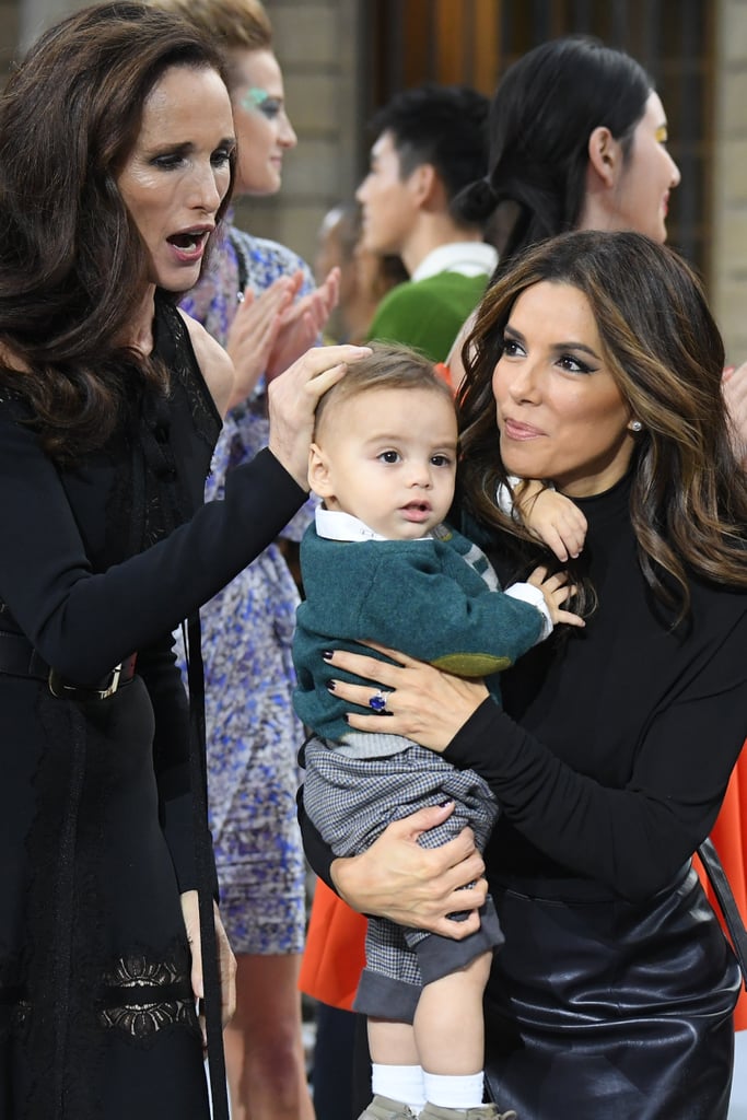 Eva Longoria Brought Her Son Santiago to Paris Fashion Week