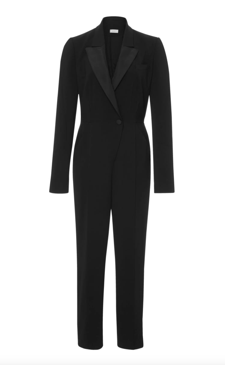 Miley Cyrus's Black Tuxedo Jumpsuit | POPSUGAR Fashion