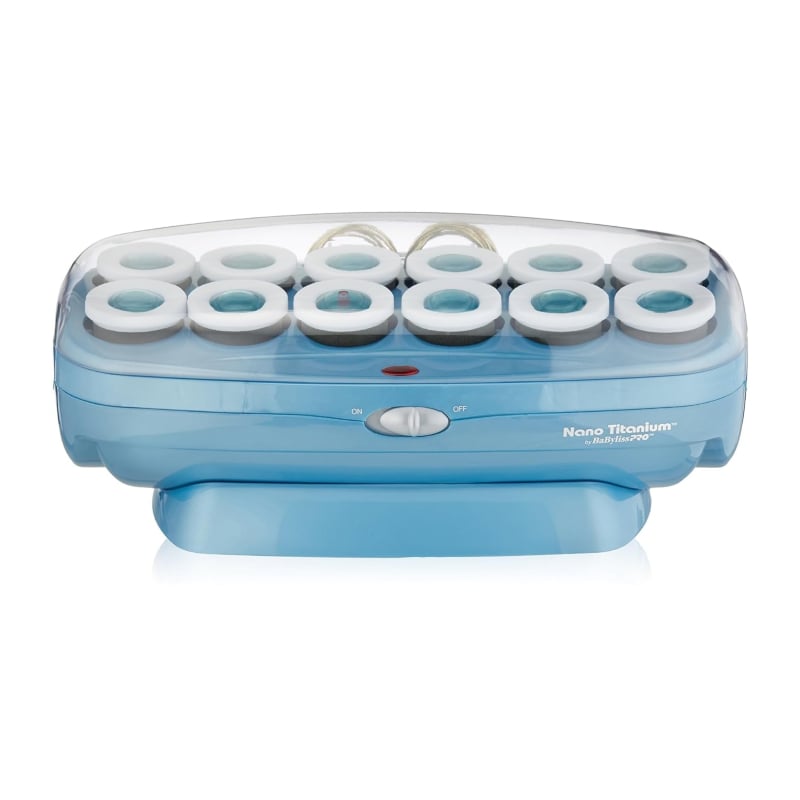 BabylissPRO Nano Titanium Professional Hot Rollers ($80)
This hot roller set comes with 12 different rollers, which makes it perfect for anyone who has short to medium length hair. The set can easily cover an entire head and then some. Don't believe us? Check out the over 8,000 five-star reviews on Amazon.

Pros: Nano titanium technology ensures even heat distribution, ionic conditioning helps reduce frizz
Cons: Slightly bulky for travel
Material: Nano titanium and ceramic-coated rollers
Dimensions: Approximately 12 x 9 x 6 inches
Color: Light blue and silver
Who it's best for: Anyone with short to medium hair who wants salon quality curls with minimal frizz
Extras: Comes with 30 rollers in three sizes, butterfly clips, and metal clips

What Reviewers Say: "Great curlers. Used hot rollers for years but it was hard to find the right size. The size is perfect. I have shoulder length hair and they come with two different types of clips. But the best is that they get really hot. The heat bars go right through the curlers and take just a few minutes to get hot."