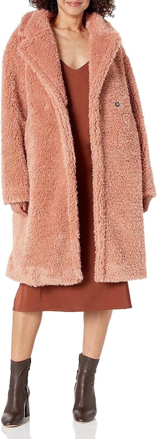 Oh-So Fuzzy: KENDALL + KYLIE Double-Breasted Peacoat