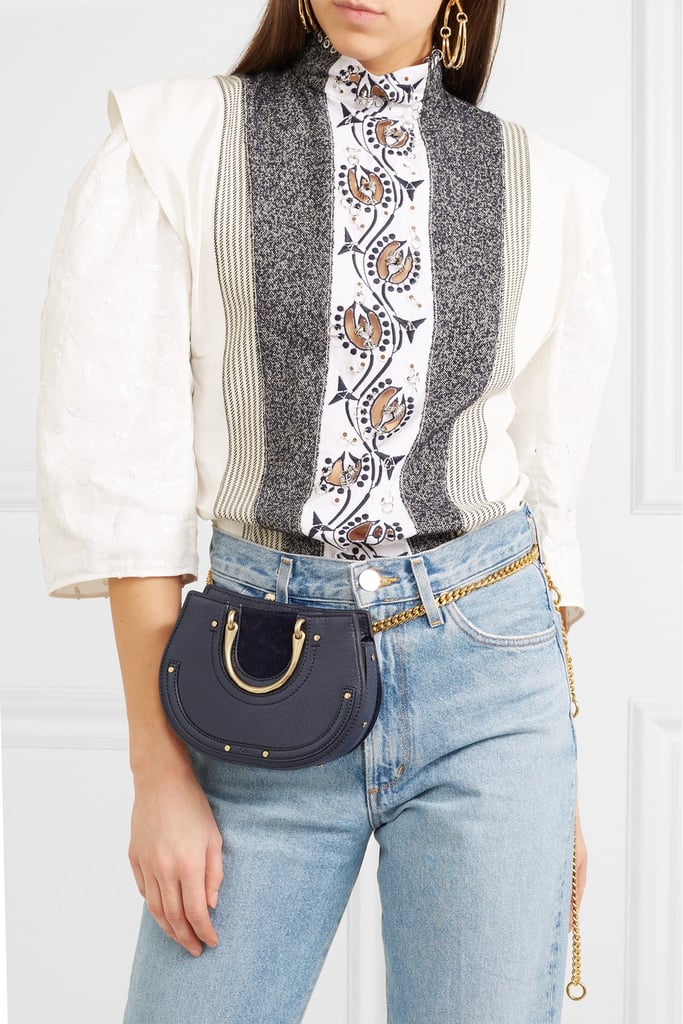 Chloé Pixie Mini Suede and Textured Leather Belt Bag