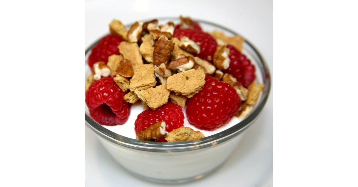 Raspberries With Graham Crackers and Pecans Healthy Greek Yogurt Topping Ideas POPSUGAR