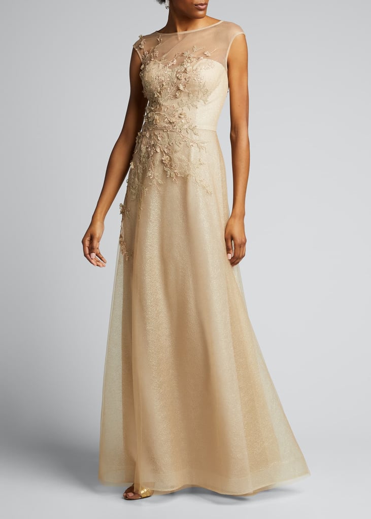 Rickie Freeman For Teri Jon Embellished Bateau-Neck Gown