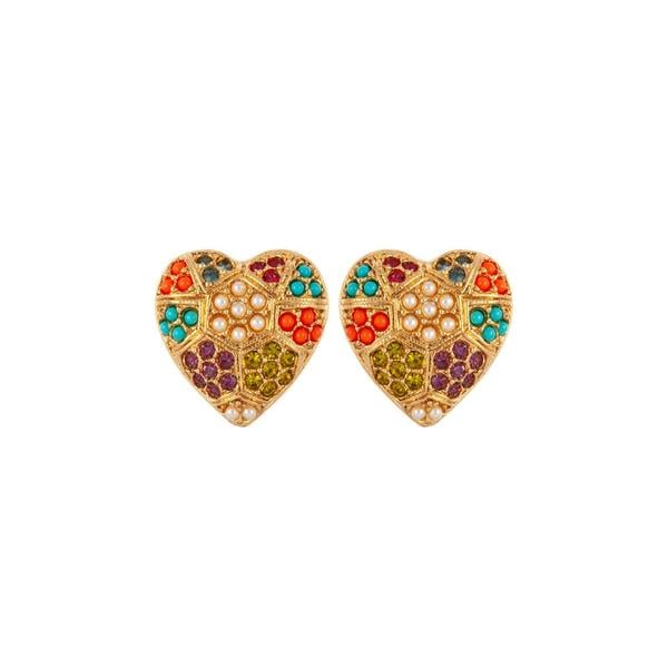 Susan Caplan 1980s Vintage D'Orlan Heart Earrings
