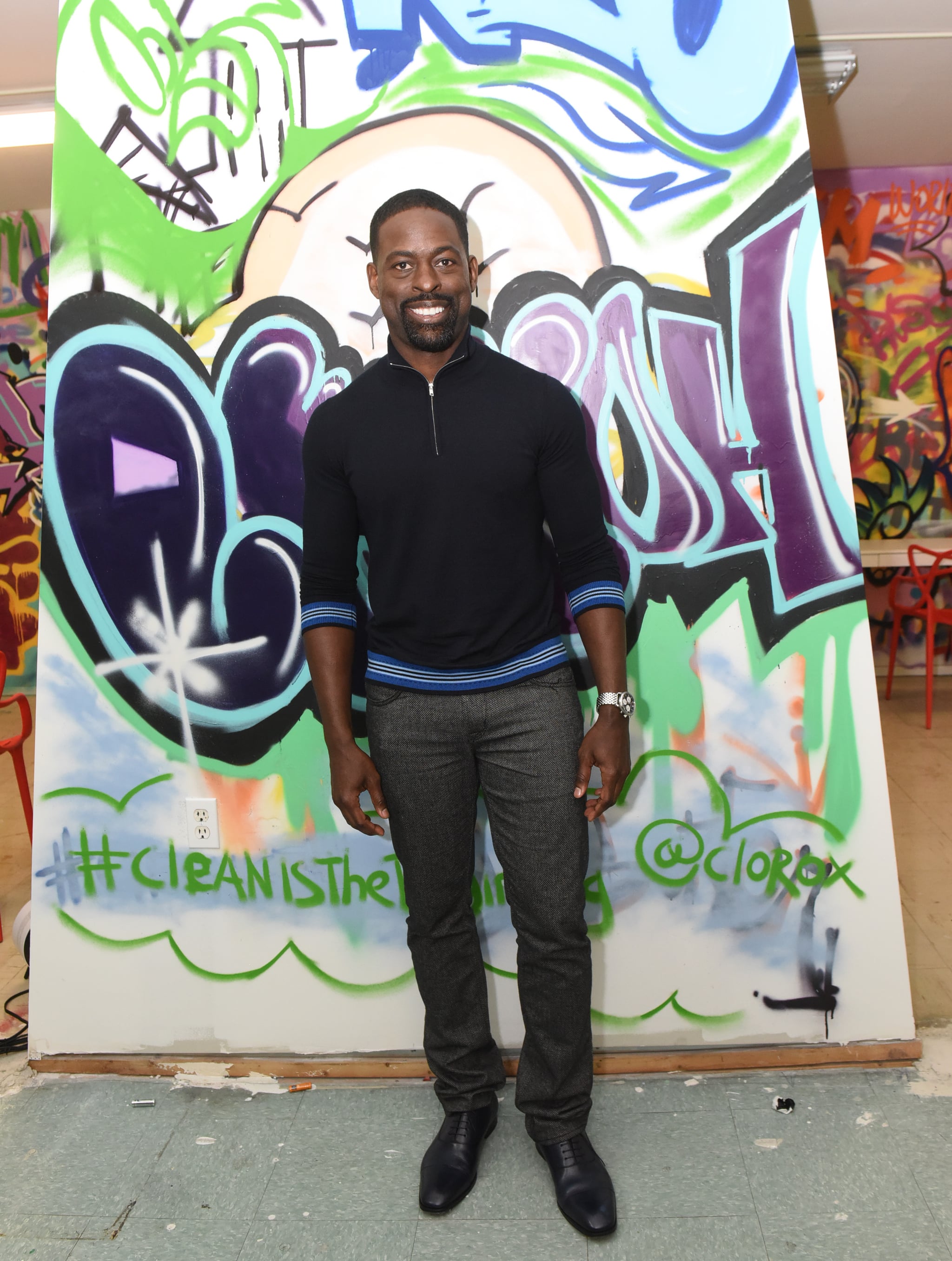Award-winning actor Sterling K. Brown joins Clorox and Thrive Collective to celebrate the transformative power of clean at a new Youth Opportunity Hub in Harlem, New York, Tuesday, Feb. 27, 2018. The space was cleaned with a grant from Clorox and the help of 250 community volunteers to create new possibilities for youth as an arts hub and mentoring center. (Photo by Diane Bondareff/Invision for Clorox/AP Images)