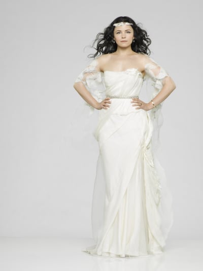 And here she is in a pretty white dress. Snow indeed.