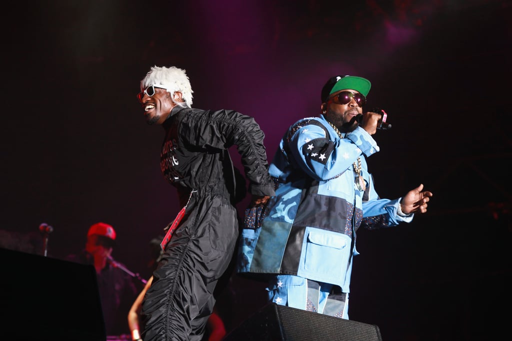Andre 3000 and Big Boi of Outkast let loose while performing at Lollapalooza on Saturday.