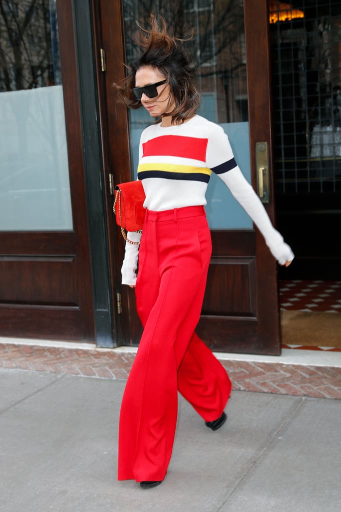 Victoria Beckham's Red Trousers November 2018