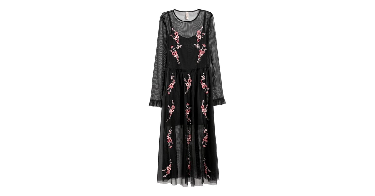 H&M Embroidered Mesh Dress H&M Party Dresses POPSUGAR Fashion Photo 5