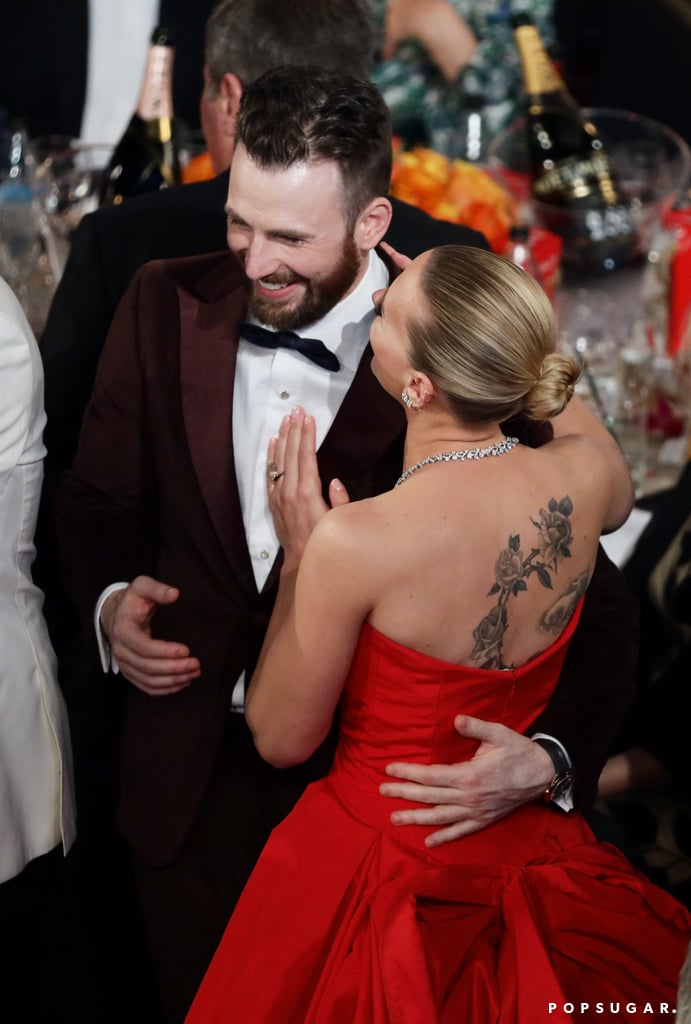 Chris Evans and Scarlett Johansson at the 2020 Golden ...