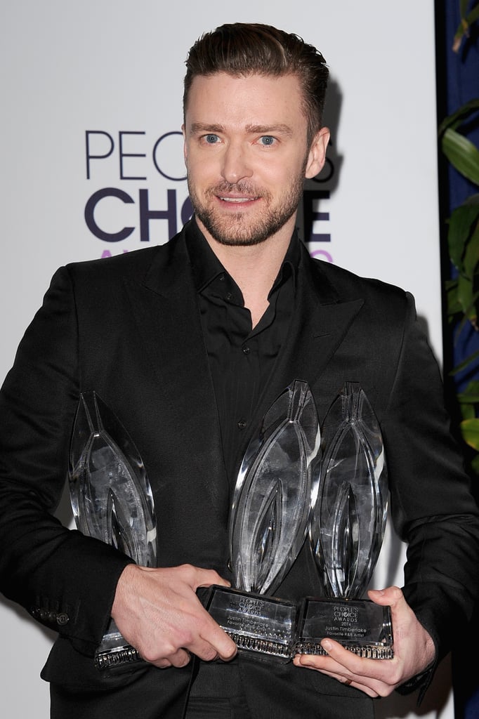 Justin held his awards.