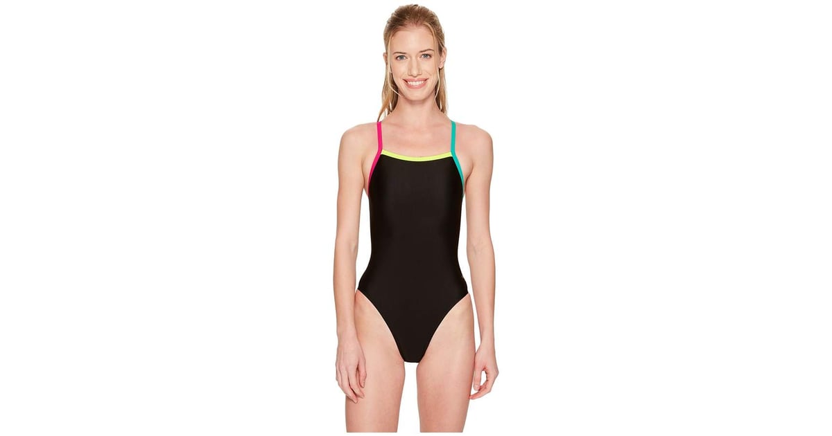 Speedo Solid Propel Back One Piece Swimsuit Athletic One Piece