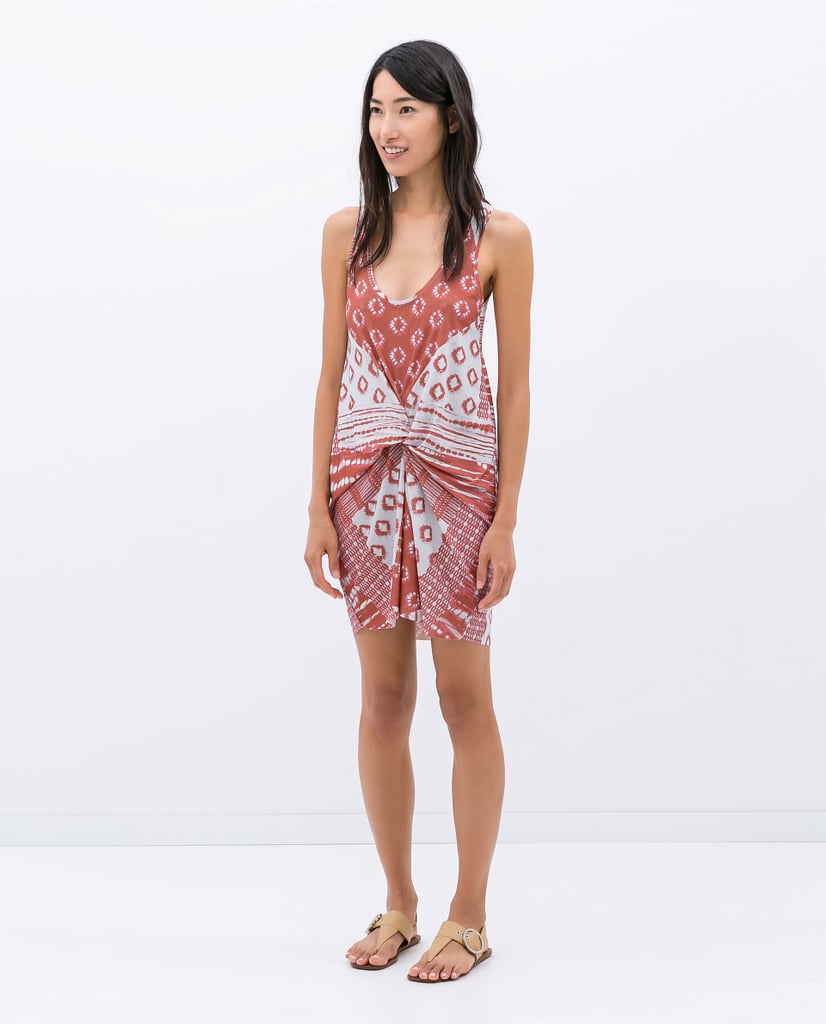Zara Printed Gather Dress ($50)