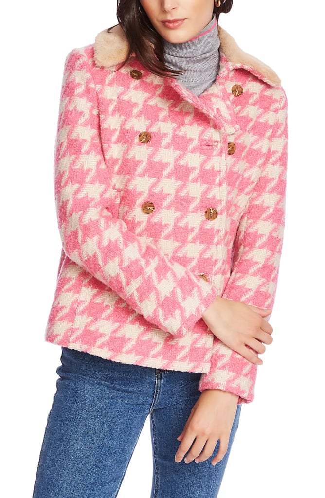 Best Faux-Fur Peacoat For Women: Court & Rowe Houndstooth Peacoat