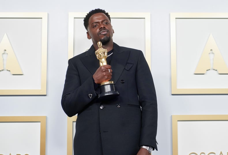 LOS ANGELES, CALIFORNIA – APRIL 25: (EDITORIAL USE ONLY) In this handout photo provided by A.M.P.A.S., Daniel Kaluuya poses with the Best Actor in a Supporting Role award for 'Judas and the Black Messiah' in the press room during the 93rd Annual Academy A