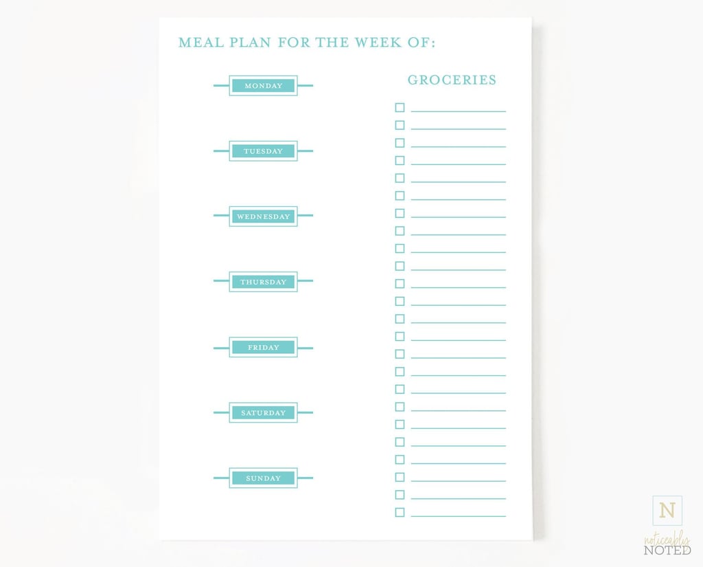 Weekly Meal Plan Notepad ($17)
