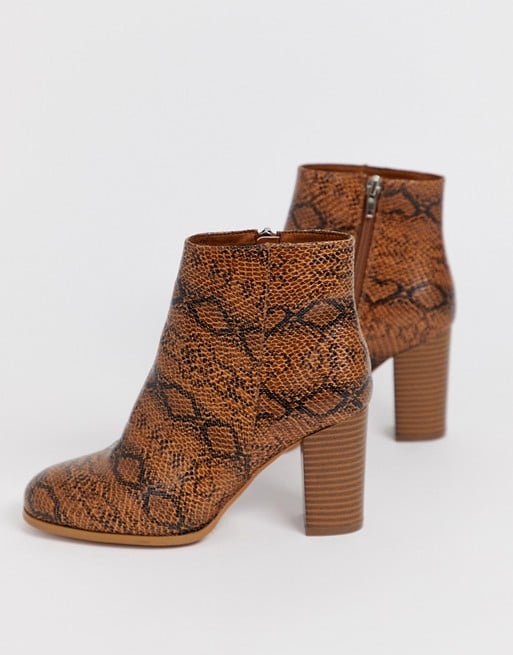 tan heeled ankle boots uk