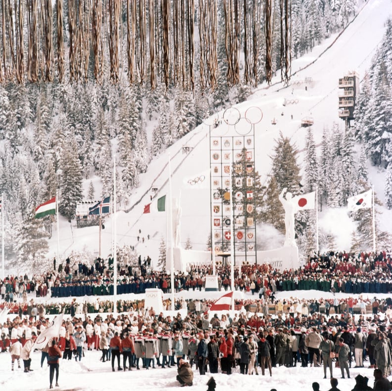 The Squaw Valley Winter Olympics in 1960 opened right on the snowy mountainside.