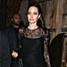 Angelina Jolie Black Lace Dress on Mother's Day