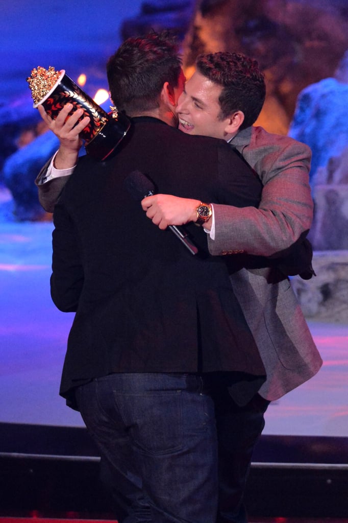 Jonah Hill gave Channing Tatum a hug while presenting him with the trailblazer award.