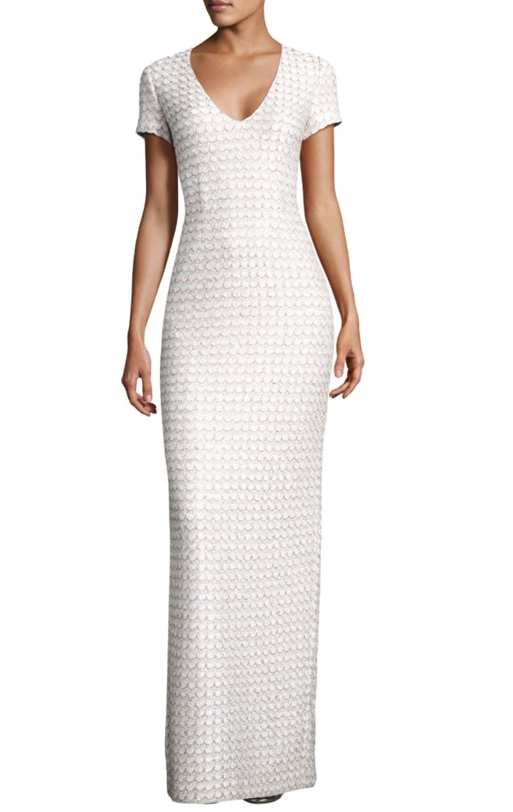 St. John Sequin Scallop Knit Gown