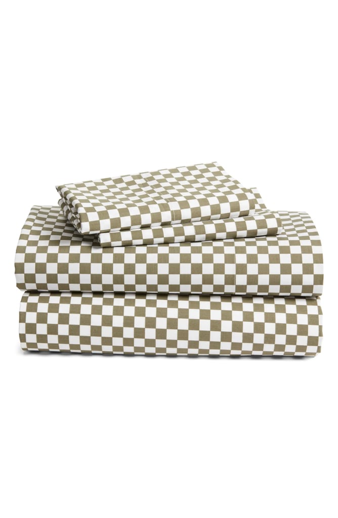 Bedding: Checkerboard Cotton Percale Sheet Set Bedding: Checkerboard Cotton Percale Sheet Set