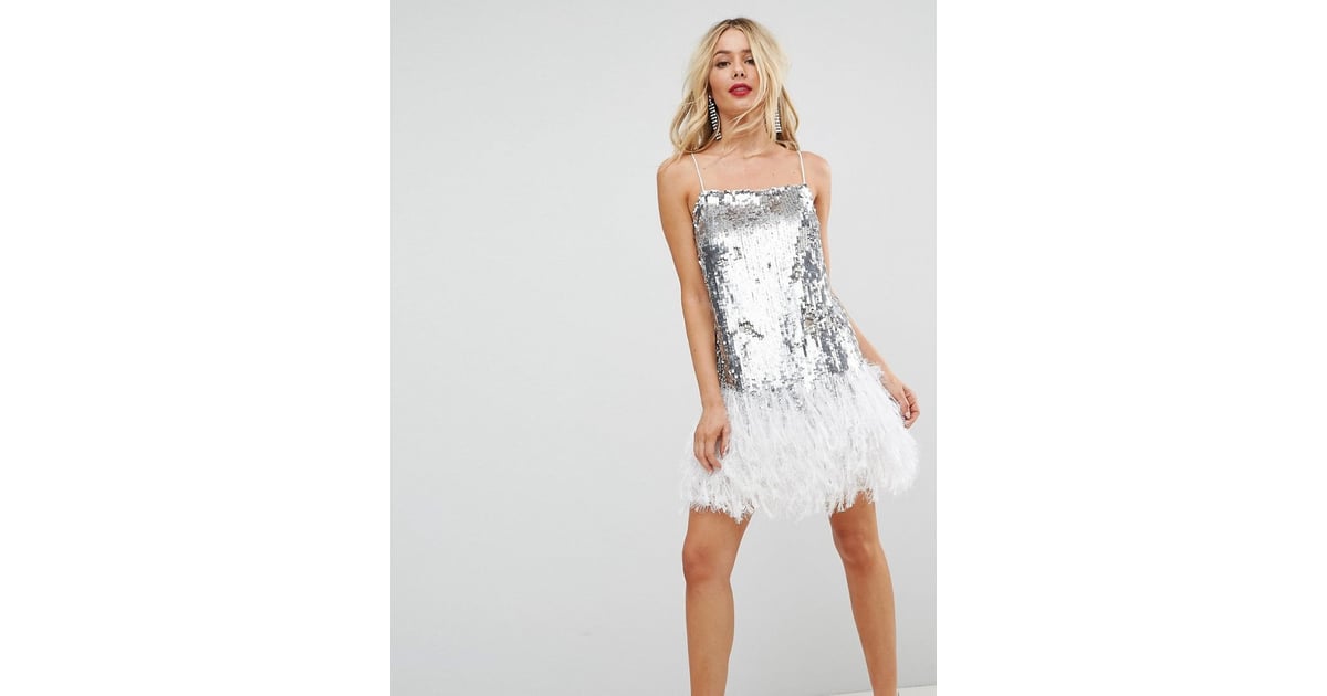 Asos Cami Embellished Feather Hem Mini Dress Stylish TV Characters to