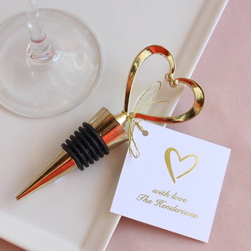 Gold Heart Bottle Stopper