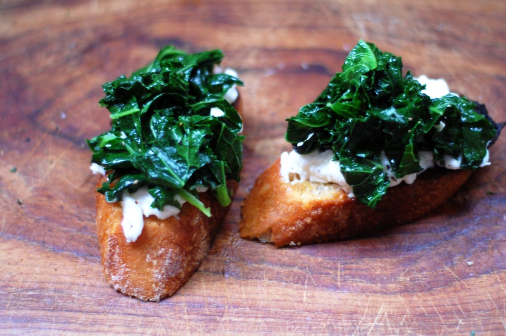 Sautéed Kale and Burrata Bruschetta