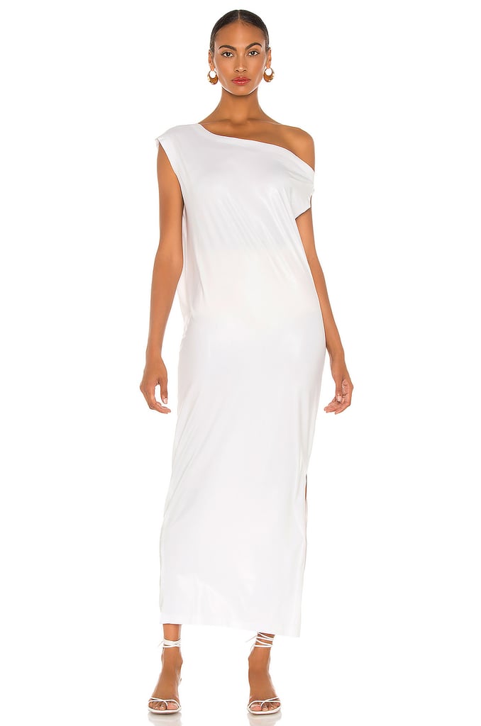Norma Kamali Drop Shoulder Gown in White | Chrissy Teigen Reveals ...