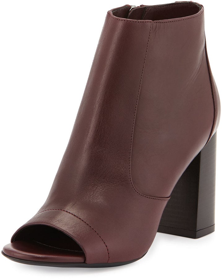 open toe leather boots