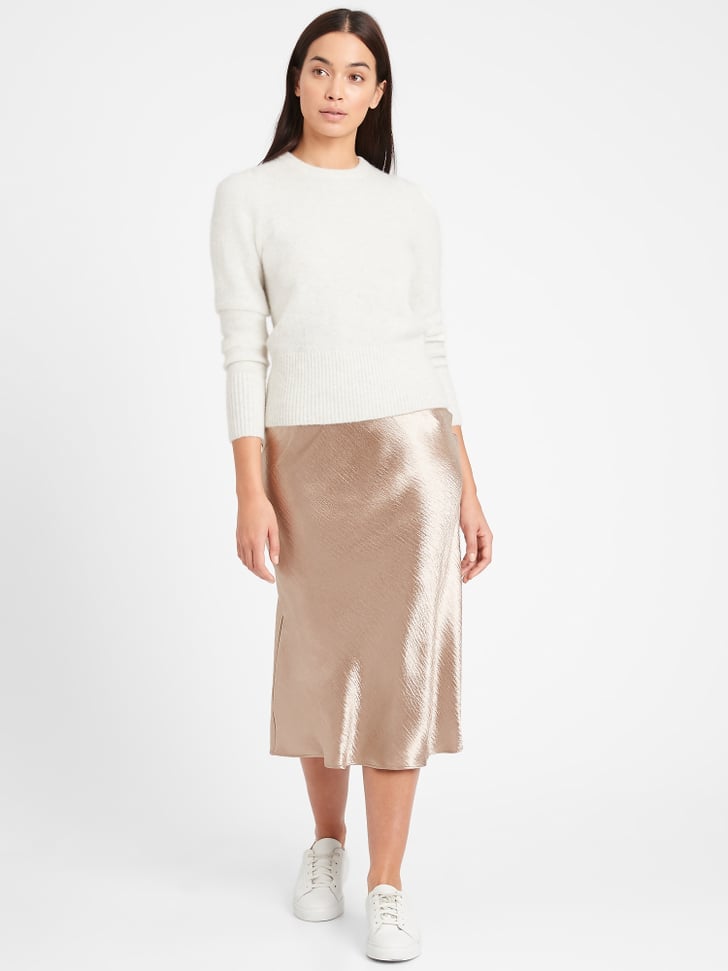 Banana Republic BiasCut Midi Slip Skirt The Best, Most Popular Satin Midi Skirt 2021