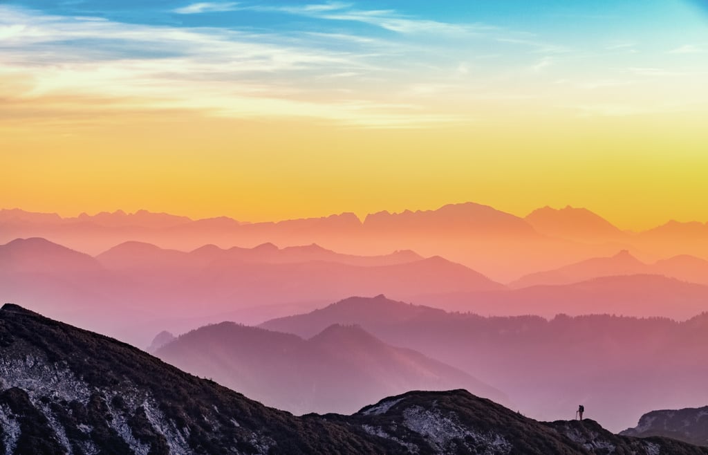 Colourful Mountains Zoom Background