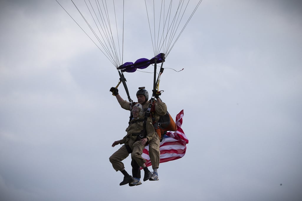 93-Year-Old Veteran Re-Creates D-Day Parachute Jump