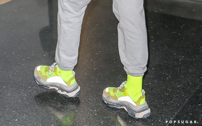 Rihanna's Green Balenciaga Sneakers | POPSUGAR Fashion